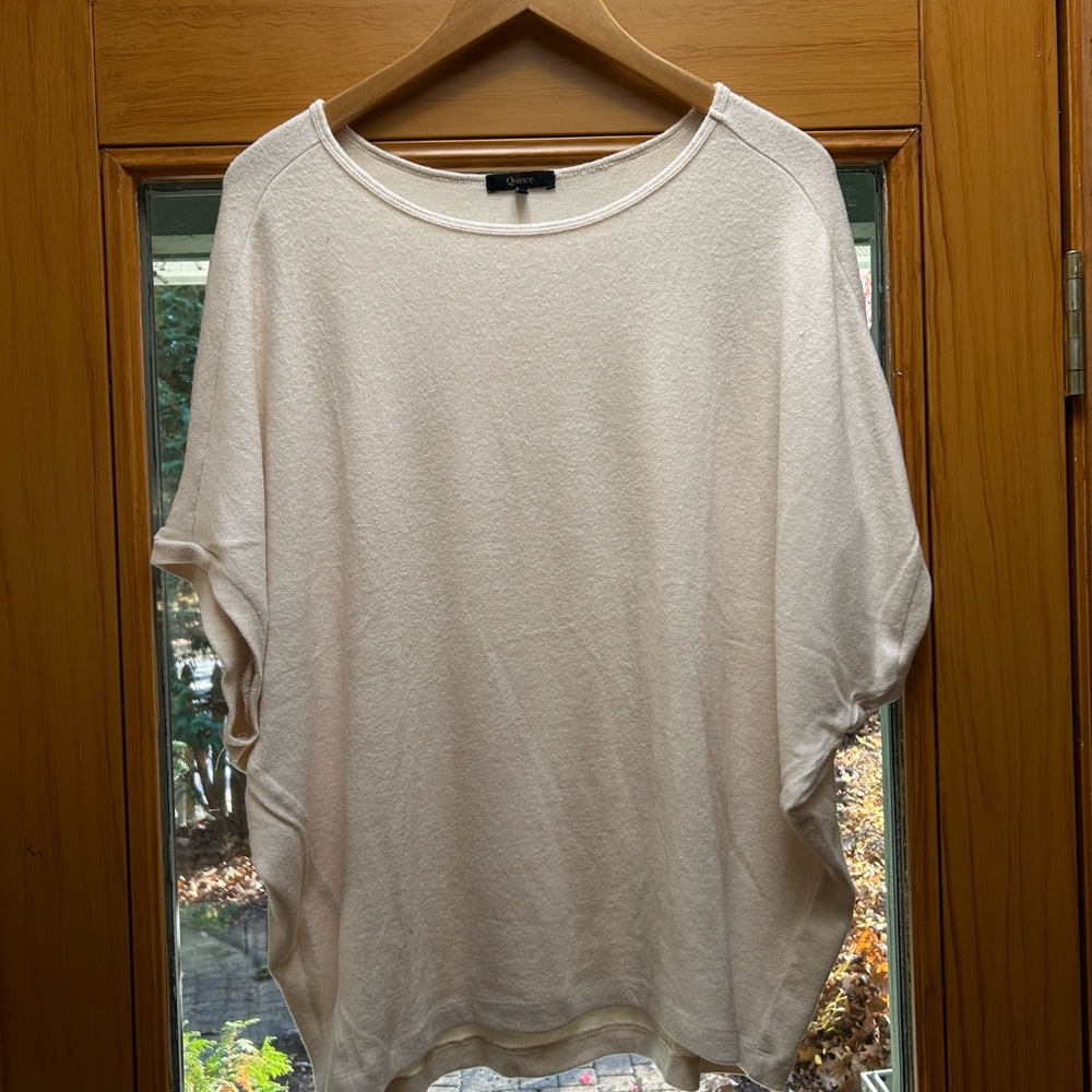 Quince dolman lightweight cotton cashmere sweater, XL